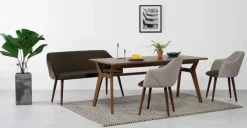 Banco de comedor compacto Lule – Gris marga y gris granizo