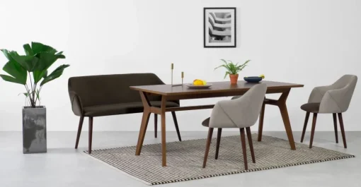 Banco de comedor compacto Lule – Gris marga y gris granizo