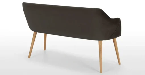 Banco de comedor compacto Lule – Terciopelo gris nutria y roble