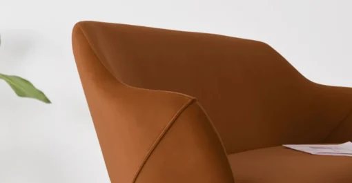 Banco de comedor compacto Lule – Terciopelo naranja