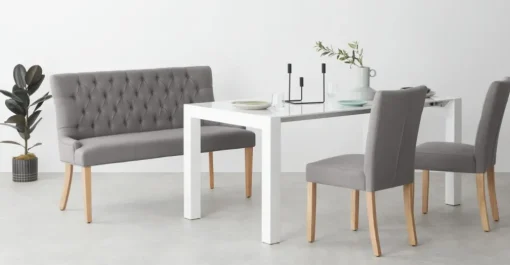 Banco de comedor Flynn – Gris grafito