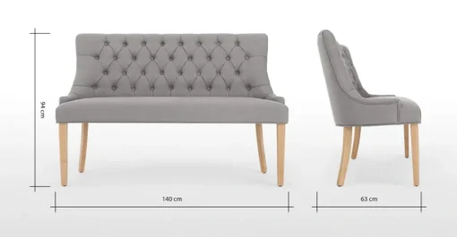 Banco de comedor Flynn – Gris grafito