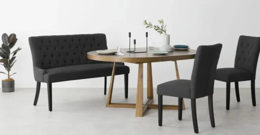 Banco de comedor Flynn – Negro noche