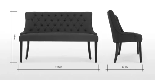 Banco de comedor Flynn – Negro noche