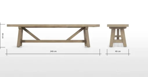Banco extra grande Iona – Madera de pino