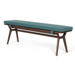 Banco Jenson – Roble oscuro y azul mineral