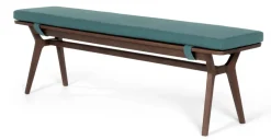 Banco Jenson – Roble oscuro y azul mineral