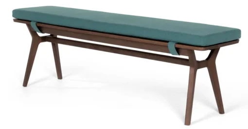 Banco Jenson – Roble oscuro y azul mineral