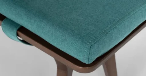 Banco Jenson – Roble oscuro y azul mineral