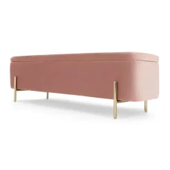 Banco otomana Asare 150cm – Terciopelo rosa