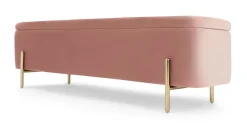 Banco otomana Asare 150cm – Terciopelo rosa