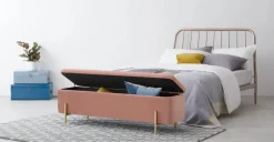 Banco otomana Asare 150cm – Terciopelo rosa