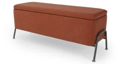 Banco otomana Knox – Tejido rojo