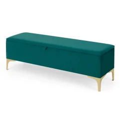 Banco otomana Linnell – Terciopelo azul espuma de mar