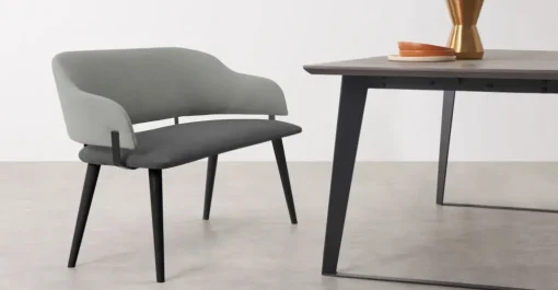 Banco para comedor Neilson – Gris granizo y negro