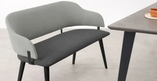 Banco para comedor Neilson – Gris granizo y negro