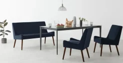 Banco tapizado Higgs – Terciopelo azul real