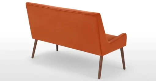 Banco tapizado Higgs – Terciopelo naranja llama