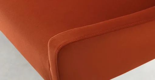 Banco tapizado Higgs – Terciopelo naranja llama