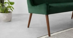 Banco tapizado Higgs – Terciopelo verde pino
