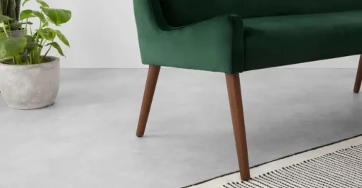 Banco tapizado Higgs – Terciopelo verde pino