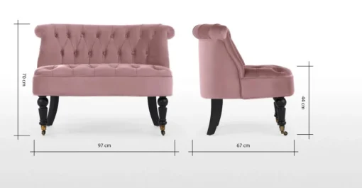 Butaca para 2 Bouji – Rosa Empolvado