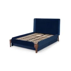 Cama con Cajones de Almacenaje Roscoe – Terciopelo Azul Real