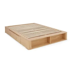 Cama con Plataforma y Almacenamiento Kano – Natural