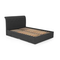 Cama Europea con Cajones Linnell – Gris Gainsboro