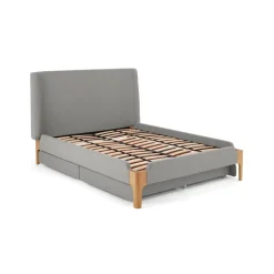 Cama Europea con Cajones de Almacenaje Roscoe – Gris Frío