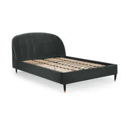 Cama Europea Margot – Terciopelo Gris Medianoche