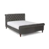 Cama Europea Orkney – Terciopelo Gris Ahumado