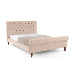 Cama Europea Orkney – Terciopelo Beige