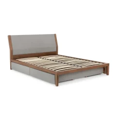 Cama Europea Otomana Lansdowne – Nogal y Gris Garza