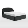 Cama Europea Otomana Margot – Terciopelo Gris Medianoche