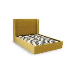 Cama Europea Otomana Ormond – Terciopelo Dorado Vintage