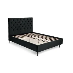 Cama Europea Skye – Terciopelo Gris Medianoche