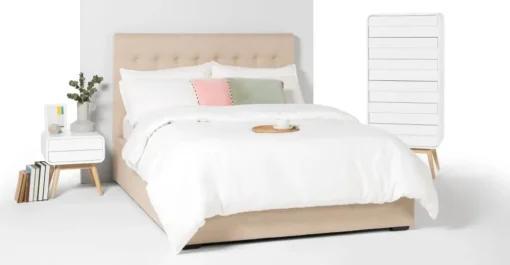 Cómoda Alta Esme – Blanco y Fresno