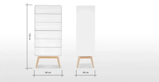 Cómoda Alta Esme – Blanco y Fresno