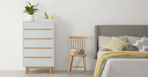 Cómoda Alta Jayden – Gris y Roble