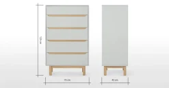 Cómoda Alta Jayden – Gris y Roble
