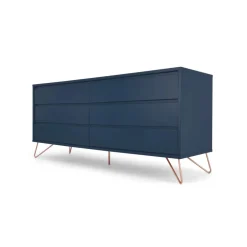 Cómoda Ancha Elona – Azul y Cobre