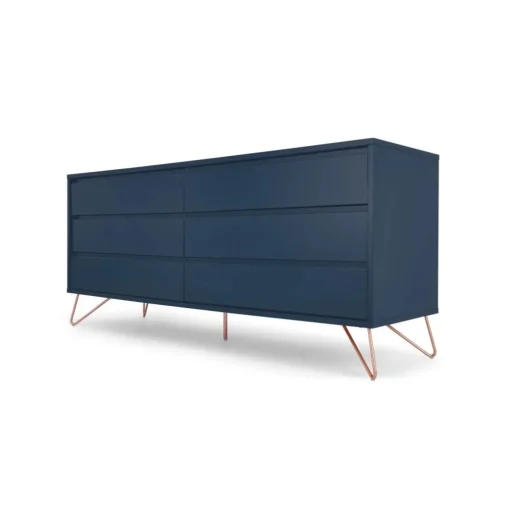 Cómoda Ancha Elona – Azul y Cobre