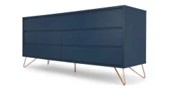 Cómoda Ancha Elona – Azul y Cobre