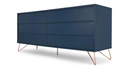 Cómoda Ancha Elona – Azul y Cobre