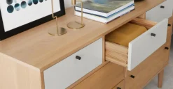 Cómoda Ancha Multi Campton – Roble & Gris