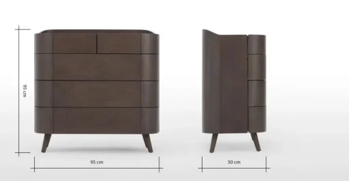 Cómoda con 5 Cajones Ada – Roble Oscuro