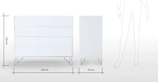 Cómoda Elona – Blanco Brillante