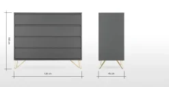 Cómoda Elona – Gris Carbón