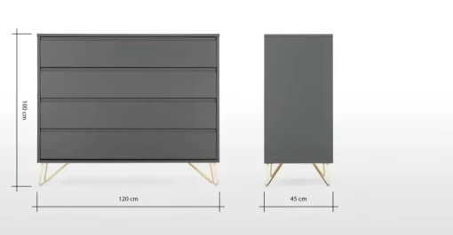 Cómoda Elona – Gris Carbón